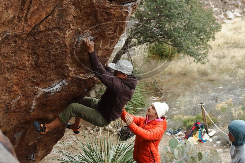 Bouldering in Hueco Tanks on 12/28/2019 with Blue Lizard Climbing and Yoga

Filename: SRM_20191228_1426120.jpg
Aperture: f/5.0
Shutter Speed: 1/200
Body: Canon EOS-1D Mark II
Lens: Canon EF 50mm f/1.8 II