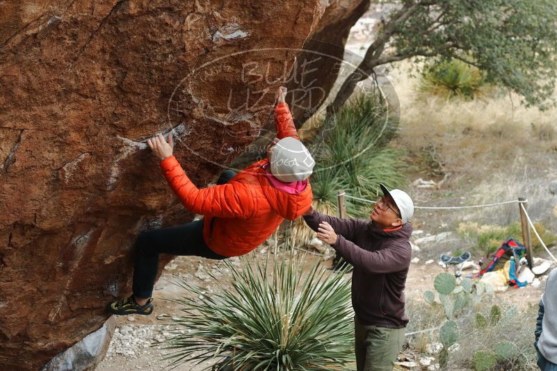 Bouldering in Hueco Tanks on 12/28/2019 with Blue Lizard Climbing and Yoga

Filename: SRM_20191228_1430560.jpg
Aperture: f/4.5
Shutter Speed: 1/200
Body: Canon EOS-1D Mark II
Lens: Canon EF 50mm f/1.8 II