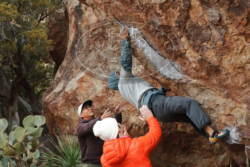 Bouldering in Hueco Tanks on 12/28/2019 with Blue Lizard Climbing and Yoga

Filename: SRM_20191228_1434300.jpg
Aperture: f/4.5
Shutter Speed: 1/250
Body: Canon EOS-1D Mark II
Lens: Canon EF 50mm f/1.8 II