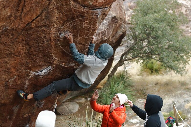 Bouldering in Hueco Tanks on 12/28/2019 with Blue Lizard Climbing and Yoga

Filename: SRM_20191228_1444320.jpg
Aperture: f/3.2
Shutter Speed: 1/250
Body: Canon EOS-1D Mark II
Lens: Canon EF 50mm f/1.8 II