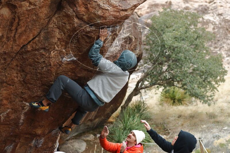 Bouldering in Hueco Tanks on 12/28/2019 with Blue Lizard Climbing and Yoga

Filename: SRM_20191228_1444340.jpg
Aperture: f/3.2
Shutter Speed: 1/250
Body: Canon EOS-1D Mark II
Lens: Canon EF 50mm f/1.8 II