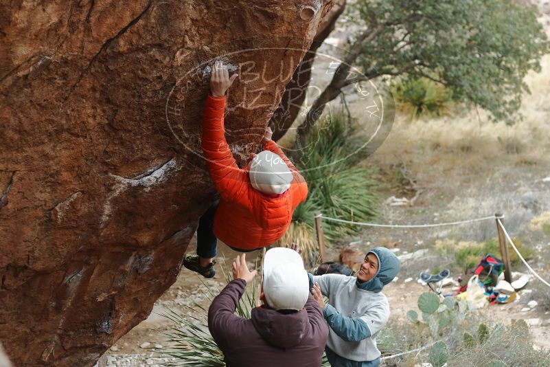 Bouldering in Hueco Tanks on 12/28/2019 with Blue Lizard Climbing and Yoga

Filename: SRM_20191228_1452090.jpg
Aperture: f/3.2
Shutter Speed: 1/320
Body: Canon EOS-1D Mark II
Lens: Canon EF 50mm f/1.8 II