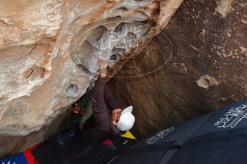 Bouldering in Hueco Tanks on 12/28/2019 with Blue Lizard Climbing and Yoga

Filename: SRM_20191228_1620530.jpg
Aperture: f/5.6
Shutter Speed: 1/250
Body: Canon EOS-1D Mark II
Lens: Canon EF 16-35mm f/2.8 L