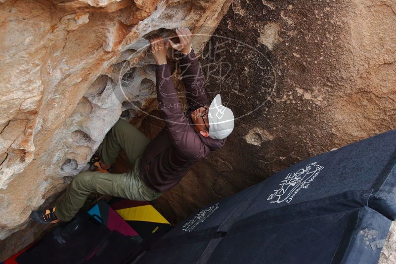 Bouldering in Hueco Tanks on 12/28/2019 with Blue Lizard Climbing and Yoga

Filename: SRM_20191228_1621120.jpg
Aperture: f/5.0
Shutter Speed: 1/250
Body: Canon EOS-1D Mark II
Lens: Canon EF 16-35mm f/2.8 L