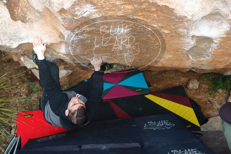 Bouldering in Hueco Tanks on 12/28/2019 with Blue Lizard Climbing and Yoga

Filename: SRM_20191228_1642090.jpg
Aperture: f/4.5
Shutter Speed: 1/250
Body: Canon EOS-1D Mark II
Lens: Canon EF 50mm f/1.8 II