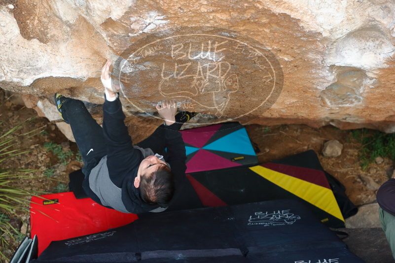 Bouldering in Hueco Tanks on 12/28/2019 with Blue Lizard Climbing and Yoga

Filename: SRM_20191228_1642091.jpg
Aperture: f/4.5
Shutter Speed: 1/250
Body: Canon EOS-1D Mark II
Lens: Canon EF 50mm f/1.8 II