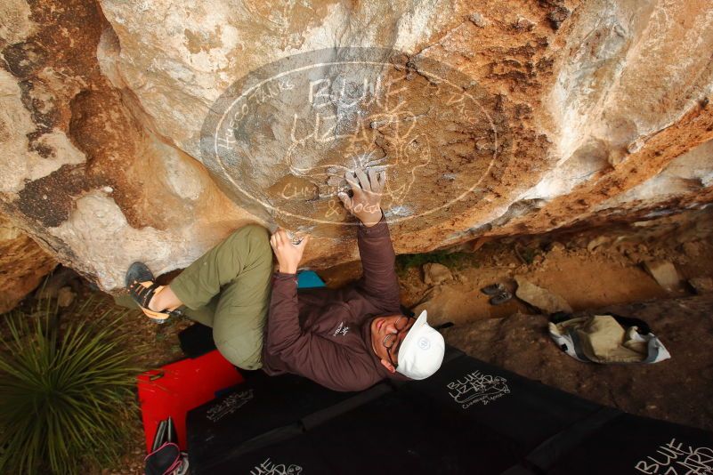 Bouldering in Hueco Tanks on 12/28/2019 with Blue Lizard Climbing and Yoga

Filename: SRM_20191228_1736250.jpg
Aperture: f/7.1
Shutter Speed: 1/250
Body: Canon EOS-1D Mark II
Lens: Canon EF 16-35mm f/2.8 L