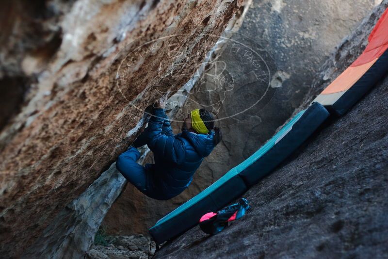 Bouldering in Hueco Tanks on 12/29/2019 with Blue Lizard Climbing and Yoga

Filename: SRM_20191229_1108350.jpg
Aperture: f/2.8
Shutter Speed: 1/250
Body: Canon EOS-1D Mark II
Lens: Canon EF 50mm f/1.8 II