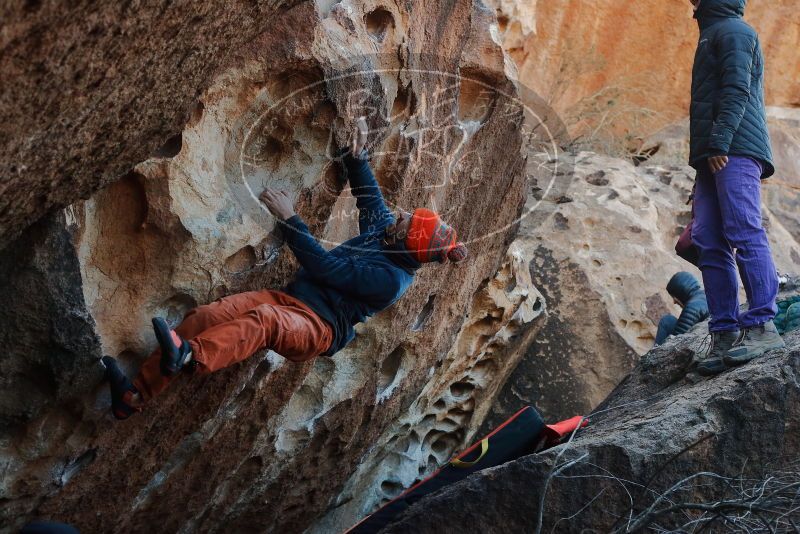 Bouldering in Hueco Tanks on 12/29/2019 with Blue Lizard Climbing and Yoga

Filename: SRM_20191229_1117200.jpg
Aperture: f/5.0
Shutter Speed: 1/250
Body: Canon EOS-1D Mark II
Lens: Canon EF 50mm f/1.8 II