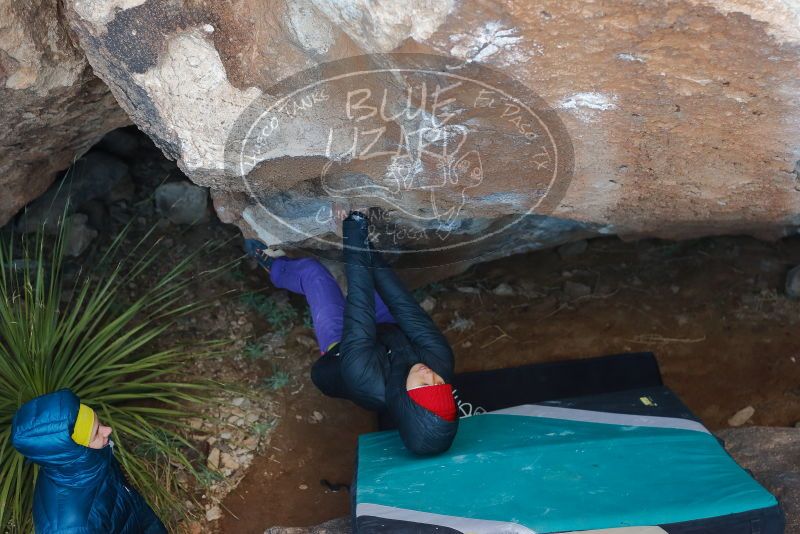 Bouldering in Hueco Tanks on 12/29/2019 with Blue Lizard Climbing and Yoga

Filename: SRM_20191229_1126510.jpg
Aperture: f/3.5
Shutter Speed: 1/250
Body: Canon EOS-1D Mark II
Lens: Canon EF 50mm f/1.8 II