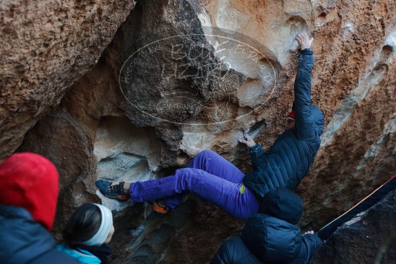 Bouldering in Hueco Tanks on 12/29/2019 with Blue Lizard Climbing and Yoga

Filename: SRM_20191229_1133060.jpg
Aperture: f/3.2
Shutter Speed: 1/250
Body: Canon EOS-1D Mark II
Lens: Canon EF 50mm f/1.8 II