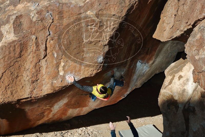 Bouldering in Hueco Tanks on 12/29/2019 with Blue Lizard Climbing and Yoga

Filename: SRM_20191229_1153510.jpg
Aperture: f/8.0
Shutter Speed: 1/250
Body: Canon EOS-1D Mark II
Lens: Canon EF 50mm f/1.8 II