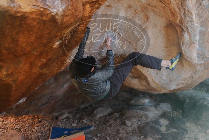 Bouldering in Hueco Tanks on 12/29/2019 with Blue Lizard Climbing and Yoga

Filename: SRM_20191229_1356270.jpg
Aperture: f/3.5
Shutter Speed: 1/320
Body: Canon EOS-1D Mark II
Lens: Canon EF 50mm f/1.8 II