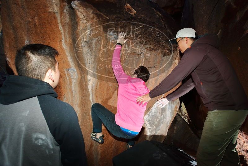 Bouldering in Hueco Tanks on 12/30/2019 with Blue Lizard Climbing and Yoga

Filename: SRM_20191230_1132570.jpg
Aperture: f/5.6
Shutter Speed: 1/250
Body: Canon EOS-1D Mark II
Lens: Canon EF 16-35mm f/2.8 L