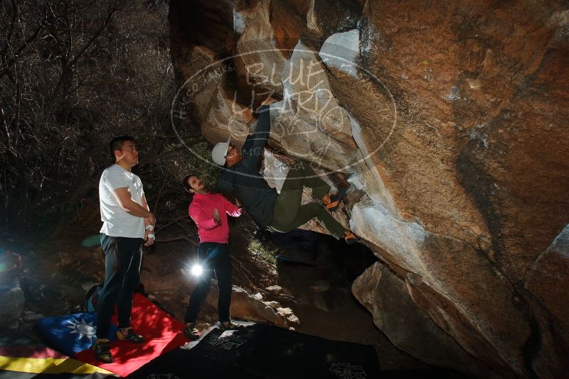 Bouldering in Hueco Tanks on 12/30/2019 with Blue Lizard Climbing and Yoga

Filename: SRM_20191230_1221310.jpg
Aperture: f/8.0
Shutter Speed: 1/250
Body: Canon EOS-1D Mark II
Lens: Canon EF 16-35mm f/2.8 L