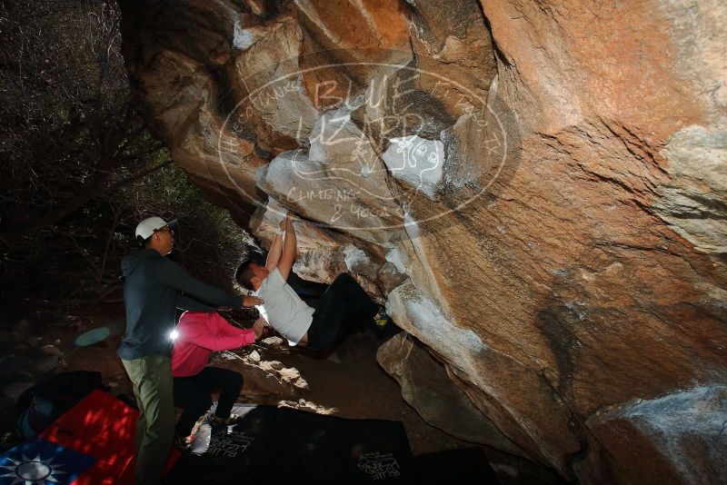 Bouldering in Hueco Tanks on 12/30/2019 with Blue Lizard Climbing and Yoga

Filename: SRM_20191230_1222460.jpg
Aperture: f/8.0
Shutter Speed: 1/250
Body: Canon EOS-1D Mark II
Lens: Canon EF 16-35mm f/2.8 L