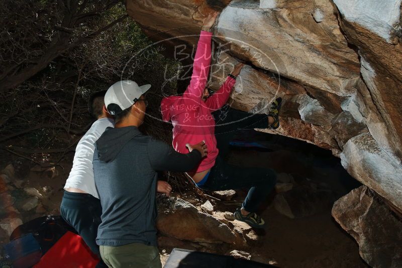 Bouldering in Hueco Tanks on 12/30/2019 with Blue Lizard Climbing and Yoga

Filename: SRM_20191230_1230560.jpg
Aperture: f/8.0
Shutter Speed: 1/250
Body: Canon EOS-1D Mark II
Lens: Canon EF 16-35mm f/2.8 L