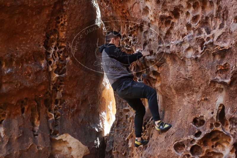 Bouldering in Hueco Tanks on 12/30/2019 with Blue Lizard Climbing and Yoga

Filename: SRM_20191230_1452310.jpg
Aperture: f/3.5
Shutter Speed: 1/125
Body: Canon EOS-1D Mark II
Lens: Canon EF 50mm f/1.8 II