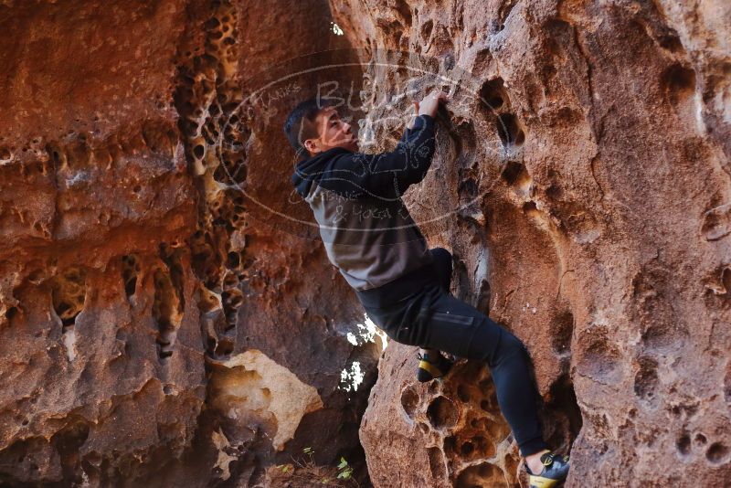 Bouldering in Hueco Tanks on 12/30/2019 with Blue Lizard Climbing and Yoga

Filename: SRM_20191230_1452430.jpg
Aperture: f/3.2
Shutter Speed: 1/125
Body: Canon EOS-1D Mark II
Lens: Canon EF 50mm f/1.8 II