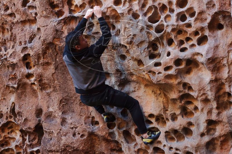 Bouldering in Hueco Tanks on 12/30/2019 with Blue Lizard Climbing and Yoga

Filename: SRM_20191230_1453040.jpg
Aperture: f/3.2
Shutter Speed: 1/125
Body: Canon EOS-1D Mark II
Lens: Canon EF 50mm f/1.8 II