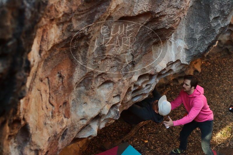 Bouldering in Hueco Tanks on 12/30/2019 with Blue Lizard Climbing and Yoga

Filename: SRM_20191230_1637430.jpg
Aperture: f/3.5
Shutter Speed: 1/250
Body: Canon EOS-1D Mark II
Lens: Canon EF 50mm f/1.8 II