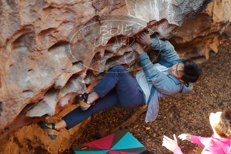 Bouldering in Hueco Tanks on 12/30/2019 with Blue Lizard Climbing and Yoga

Filename: SRM_20191230_1640401.jpg
Aperture: f/2.8
Shutter Speed: 1/250
Body: Canon EOS-1D Mark II
Lens: Canon EF 50mm f/1.8 II