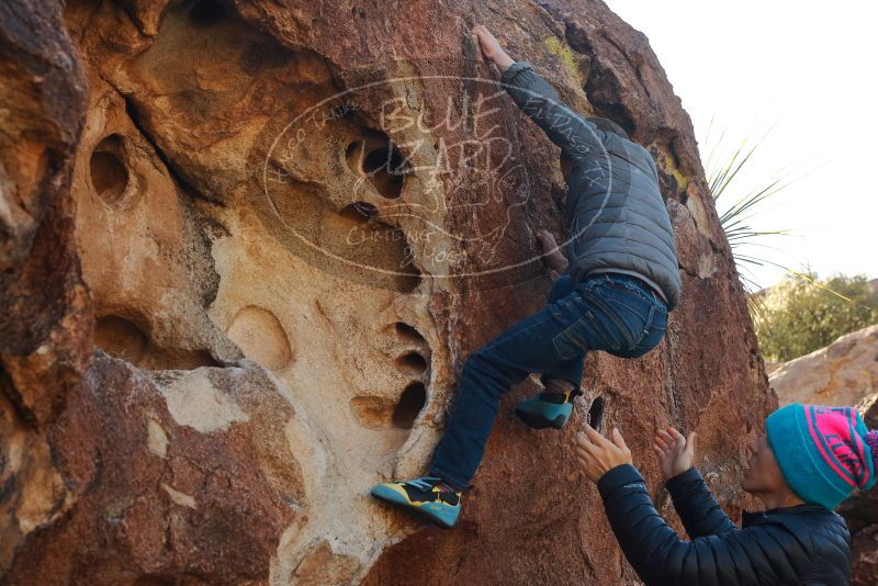 Bouldering in Hueco Tanks on 12/31/2019 with Blue Lizard Climbing and Yoga

Filename: SRM_20191231_1509220.jpg
Aperture: f/7.1
Shutter Speed: 1/250
Body: Canon EOS-1D Mark II
Lens: Canon EF 50mm f/1.8 II