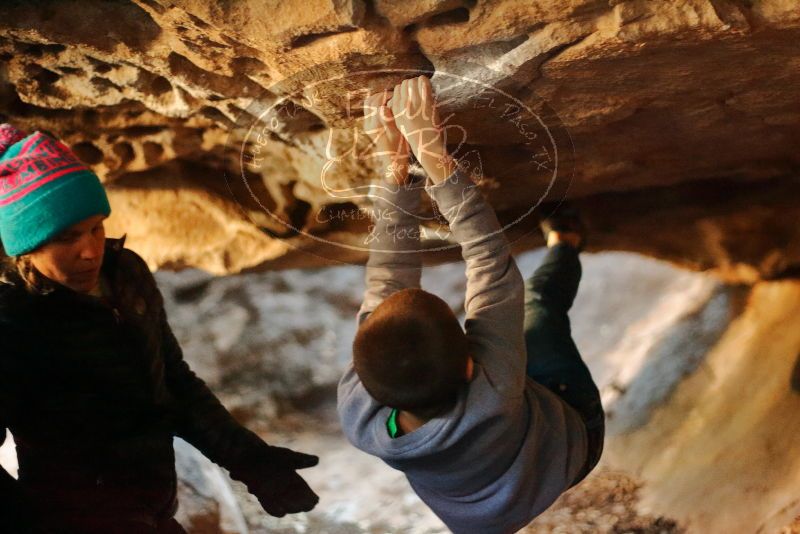 Bouldering in Hueco Tanks on 12/31/2019 with Blue Lizard Climbing and Yoga

Filename: SRM_20191231_1612260.jpg
Aperture: f/1.8
Shutter Speed: 1/80
Body: Canon EOS-1D Mark II
Lens: Canon EF 50mm f/1.8 II