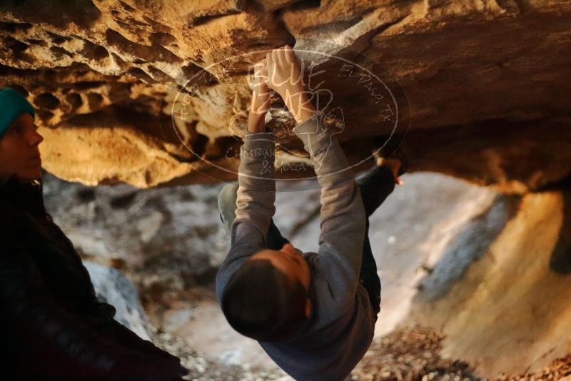 Bouldering in Hueco Tanks on 12/31/2019 with Blue Lizard Climbing and Yoga

Filename: SRM_20191231_1612270.jpg
Aperture: f/1.8
Shutter Speed: 1/100
Body: Canon EOS-1D Mark II
Lens: Canon EF 50mm f/1.8 II