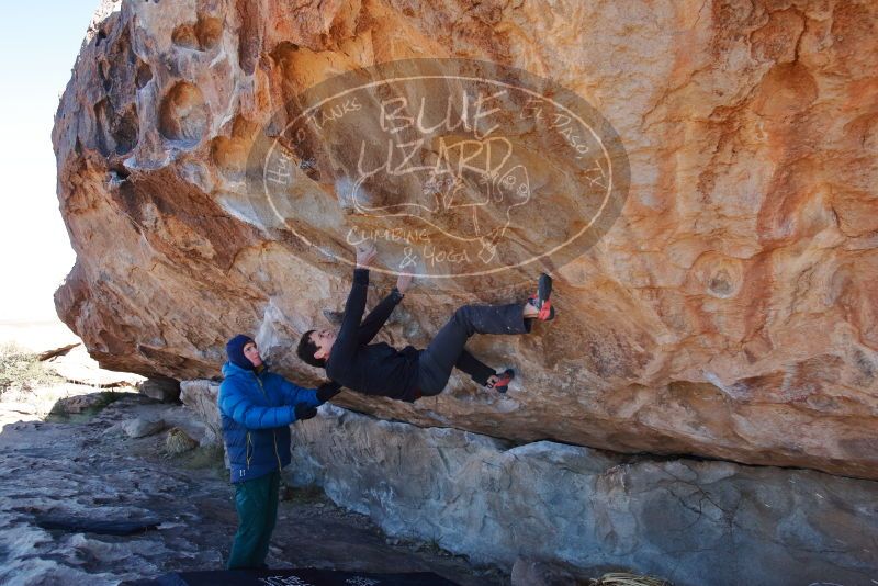 Bouldering in Hueco Tanks on 01/03/2020 with Blue Lizard Climbing and Yoga

Filename: SRM_20200103_1242540.jpg
Aperture: f/5.0
Shutter Speed: 1/400
Body: Canon EOS-1D Mark II
Lens: Canon EF 16-35mm f/2.8 L