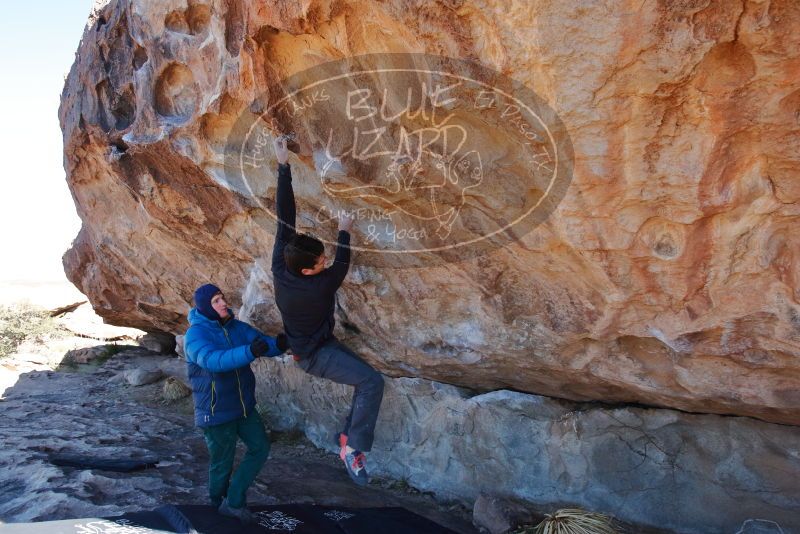 Bouldering in Hueco Tanks on 01/03/2020 with Blue Lizard Climbing and Yoga

Filename: SRM_20200103_1243000.jpg
Aperture: f/5.0
Shutter Speed: 1/400
Body: Canon EOS-1D Mark II
Lens: Canon EF 16-35mm f/2.8 L