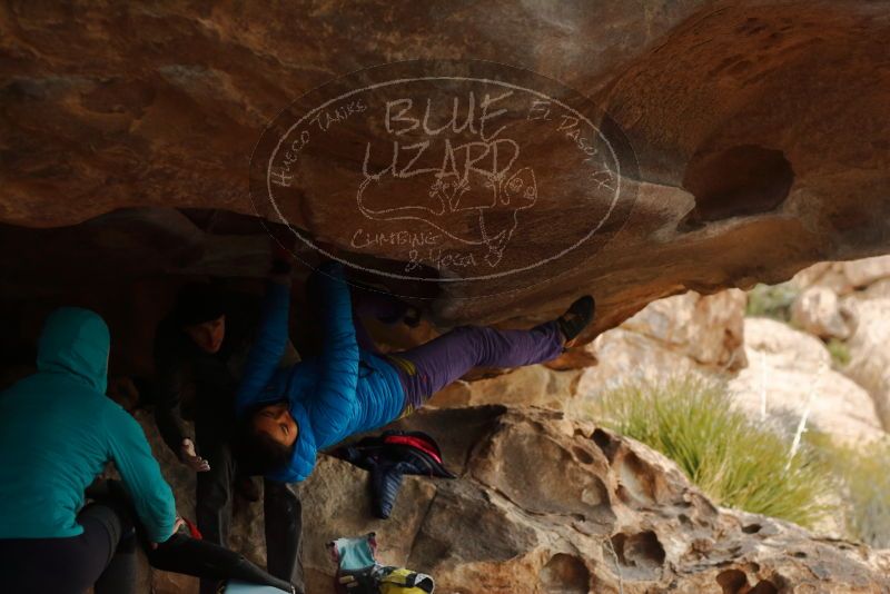 Bouldering in Hueco Tanks on 01/02/2020 with Blue Lizard Climbing and Yoga

Filename: SRM_20200102_1131470.jpg
Aperture: f/3.2
Shutter Speed: 1/250
Body: Canon EOS-1D Mark II
Lens: Canon EF 50mm f/1.8 II