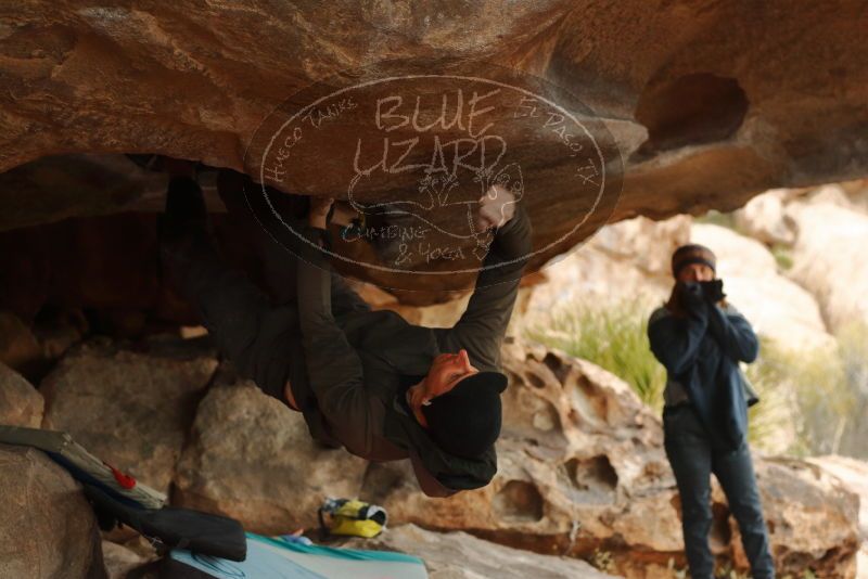 Bouldering in Hueco Tanks on 01/02/2020 with Blue Lizard Climbing and Yoga

Filename: SRM_20200102_1136240.jpg
Aperture: f/3.2
Shutter Speed: 1/250
Body: Canon EOS-1D Mark II
Lens: Canon EF 50mm f/1.8 II