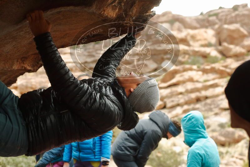 Bouldering in Hueco Tanks on 01/02/2020 with Blue Lizard Climbing and Yoga

Filename: SRM_20200102_1144190.jpg
Aperture: f/3.2
Shutter Speed: 1/250
Body: Canon EOS-1D Mark II
Lens: Canon EF 50mm f/1.8 II