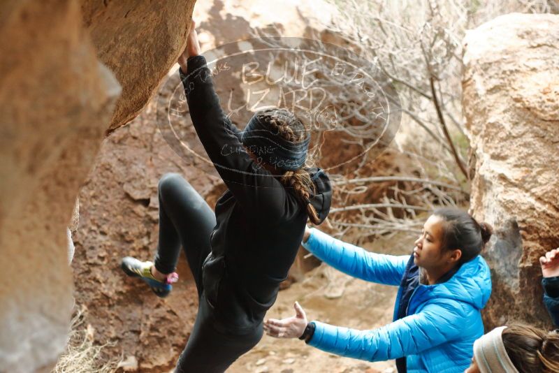 Bouldering in Hueco Tanks on 01/02/2020 with Blue Lizard Climbing and Yoga

Filename: SRM_20200102_1501330.jpg
Aperture: f/3.2
Shutter Speed: 1/250
Body: Canon EOS-1D Mark II
Lens: Canon EF 50mm f/1.8 II