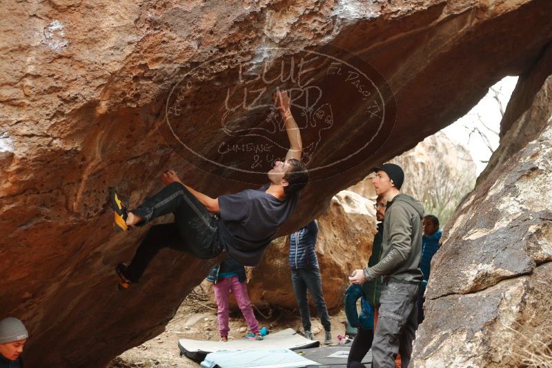 Bouldering in Hueco Tanks on 01/02/2020 with Blue Lizard Climbing and Yoga

Filename: SRM_20200102_1517430.jpg
Aperture: f/3.5
Shutter Speed: 1/250
Body: Canon EOS-1D Mark II
Lens: Canon EF 50mm f/1.8 II