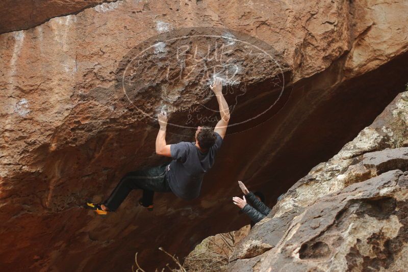 Bouldering in Hueco Tanks on 01/02/2020 with Blue Lizard Climbing and Yoga

Filename: SRM_20200102_1526460.jpg
Aperture: f/3.2
Shutter Speed: 1/250
Body: Canon EOS-1D Mark II
Lens: Canon EF 50mm f/1.8 II