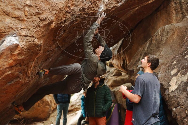 Bouldering in Hueco Tanks on 01/02/2020 with Blue Lizard Climbing and Yoga

Filename: SRM_20200102_1532360.jpg
Aperture: f/2.8
Shutter Speed: 1/250
Body: Canon EOS-1D Mark II
Lens: Canon EF 50mm f/1.8 II