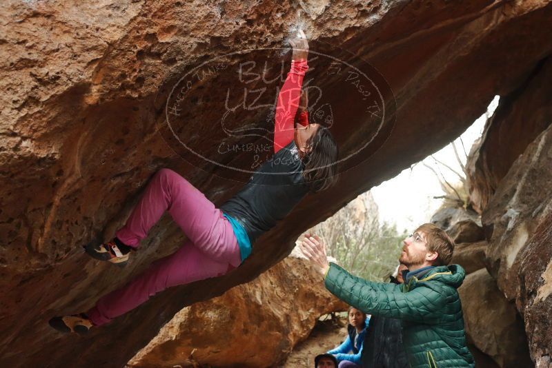 Bouldering in Hueco Tanks on 01/02/2020 with Blue Lizard Climbing and Yoga

Filename: SRM_20200102_1608171.jpg
Aperture: f/4.5
Shutter Speed: 1/250
Body: Canon EOS-1D Mark II
Lens: Canon EF 50mm f/1.8 II