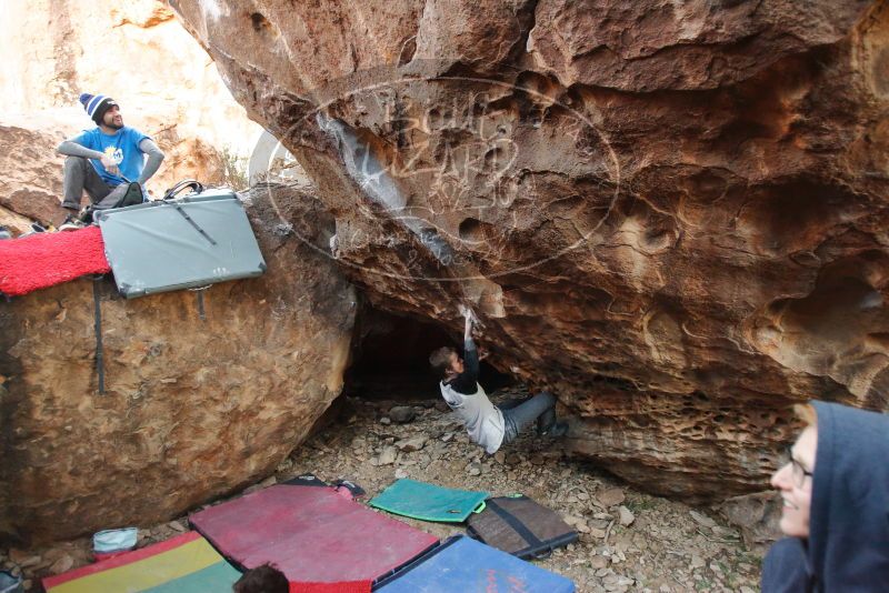 Bouldering in Hueco Tanks on 01/04/2020 with Blue Lizard Climbing and Yoga

Filename: SRM_20200104_1600360.jpg
Aperture: f/2.8
Shutter Speed: 1/250
Body: Canon EOS-1D Mark II
Lens: Canon EF 16-35mm f/2.8 L