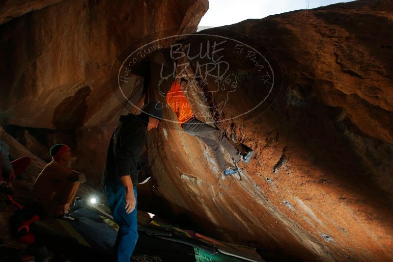 Bouldering in Hueco Tanks on 01/08/2020 with Blue Lizard Climbing and Yoga

Filename: SRM_20200108_1509290.jpg
Aperture: f/5.6
Shutter Speed: 1/250
Body: Canon EOS-1D Mark II
Lens: Canon EF 16-35mm f/2.8 L