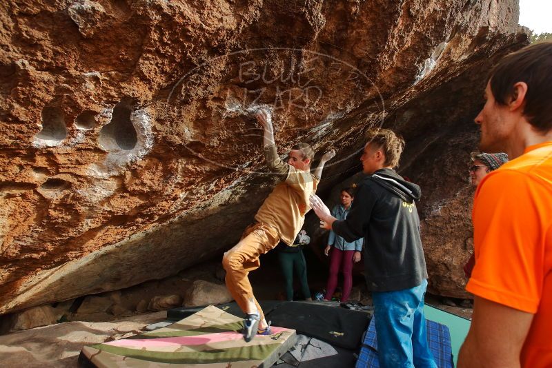 Bouldering in Hueco Tanks on 01/08/2020 with Blue Lizard Climbing and Yoga

Filename: SRM_20200108_1658520.jpg
Aperture: f/6.3
Shutter Speed: 1/320
Body: Canon EOS-1D Mark II
Lens: Canon EF 16-35mm f/2.8 L