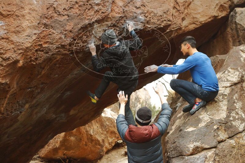 Bouldering in Hueco Tanks on 01/16/2020 with Blue Lizard Climbing and Yoga

Filename: SRM_20200116_1134371.jpg
Aperture: f/3.5
Shutter Speed: 1/320
Body: Canon EOS-1D Mark II
Lens: Canon EF 50mm f/1.8 II