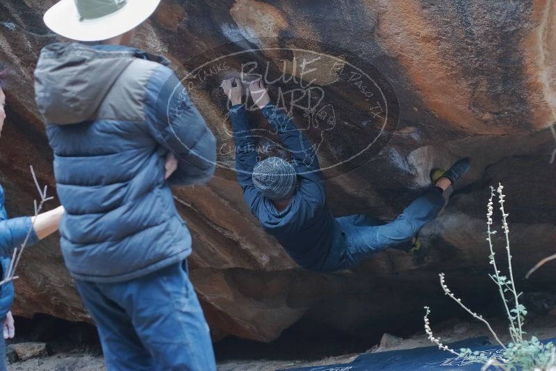 Bouldering in Hueco Tanks on 01/16/2020 with Blue Lizard Climbing and Yoga

Filename: SRM_20200116_1454460.jpg
Aperture: f/3.2
Shutter Speed: 1/250
Body: Canon EOS-1D Mark II
Lens: Canon EF 50mm f/1.8 II