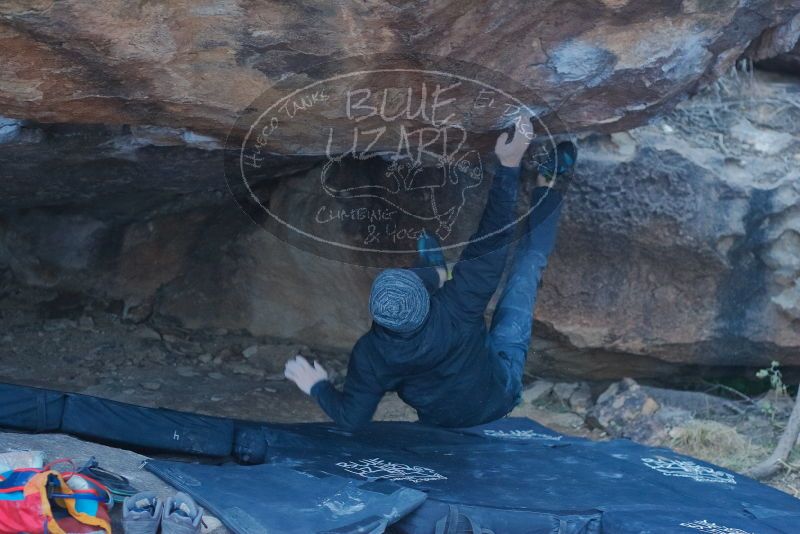 Bouldering in Hueco Tanks on 01/16/2020 with Blue Lizard Climbing and Yoga

Filename: SRM_20200116_1543330.jpg
Aperture: f/3.2
Shutter Speed: 1/250
Body: Canon EOS-1D Mark II
Lens: Canon EF 50mm f/1.8 II