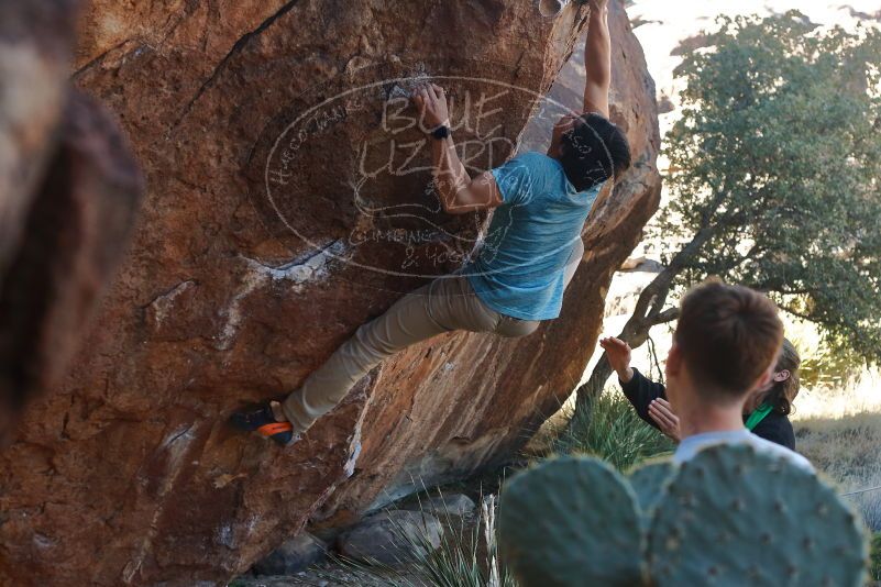 Bouldering in Hueco Tanks on 01/18/2020 with Blue Lizard Climbing and Yoga

Filename: SRM_20200118_1118200.jpg
Aperture: f/4.5
Shutter Speed: 1/250
Body: Canon EOS-1D Mark II
Lens: Canon EF 50mm f/1.8 II