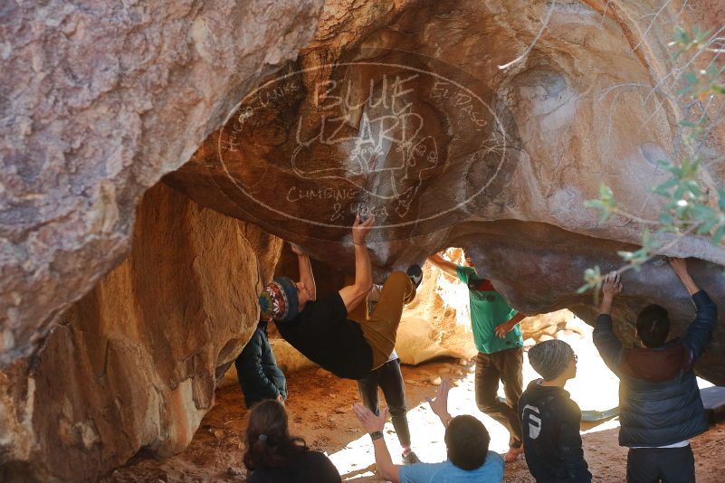 Bouldering in Hueco Tanks on 01/18/2020 with Blue Lizard Climbing and Yoga

Filename: SRM_20200118_1336320.jpg
Aperture: f/3.2
Shutter Speed: 1/400
Body: Canon EOS-1D Mark II
Lens: Canon EF 50mm f/1.8 II