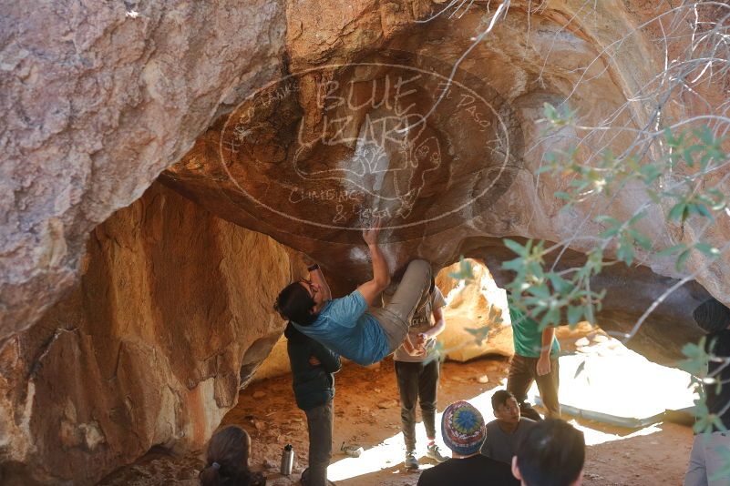 Bouldering in Hueco Tanks on 01/18/2020 with Blue Lizard Climbing and Yoga

Filename: SRM_20200118_1338390.jpg
Aperture: f/3.2
Shutter Speed: 1/400
Body: Canon EOS-1D Mark II
Lens: Canon EF 50mm f/1.8 II