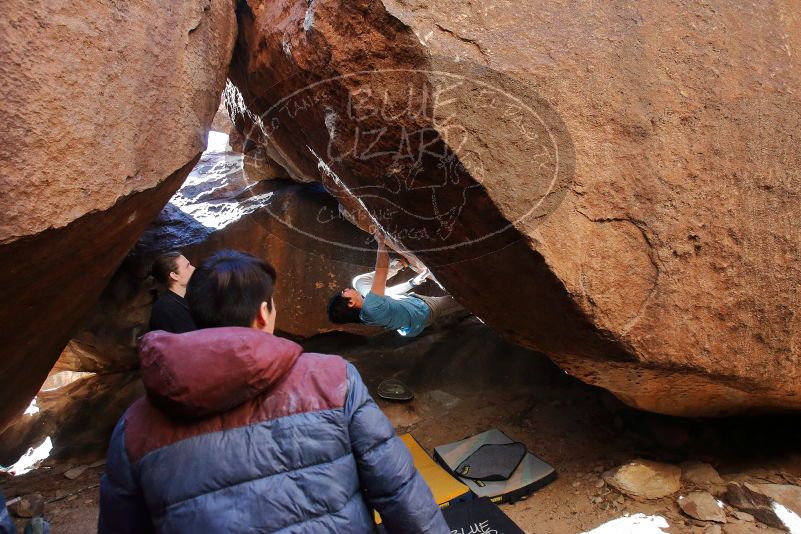 Bouldering in Hueco Tanks on 01/18/2020 with Blue Lizard Climbing and Yoga

Filename: SRM_20200118_1523320.jpg
Aperture: f/5.0
Shutter Speed: 1/250
Body: Canon EOS-1D Mark II
Lens: Canon EF 16-35mm f/2.8 L