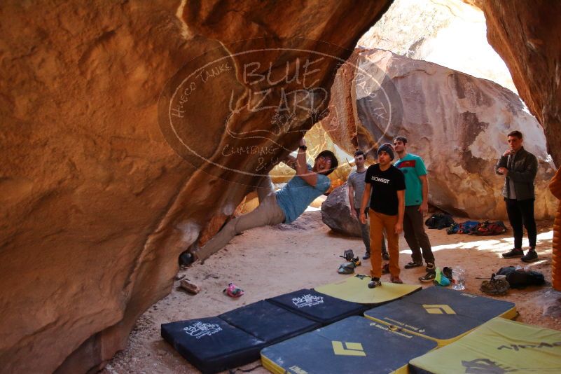 Bouldering in Hueco Tanks on 01/18/2020 with Blue Lizard Climbing and Yoga

Filename: SRM_20200118_1529070.jpg
Aperture: f/3.2
Shutter Speed: 1/250
Body: Canon EOS-1D Mark II
Lens: Canon EF 16-35mm f/2.8 L